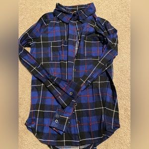 Blue and red button up flannel